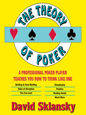 cover image of The Theory of Poker